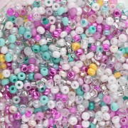 Crystal - Preciosa Perles rocailles 11/0 2 mm - Mix Crystal - Rose - Mint x20g Preciosa Perles rocailles 11/0 2 mm - Mix Crystal - Rose - Mint x20g