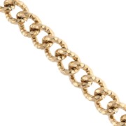 Chaine maille Gourmette texturé 8 mm - Acier inoxyadable 304 Doré x50cm