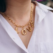 Chaîne maille Forçat ovale 6.3 mm - Acier inoxydable 316L Doré x50cm