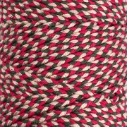 Cordon en coton tressé 2.5 mm - fabrication Française - Rouge - Vert - Doré x100m