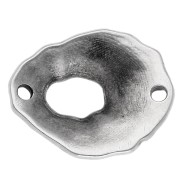 Intercalaire ovale évidé texturé 19.5x16 mm - Placage Argent fin vieilli x1