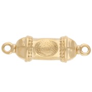 Intercalaire tube ethnique 26x8 mm avec résine époxy - Doré à l'or fin - Noir x1