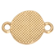 Intercalaire rond irrégulier 11 mm motif ethnique - Doré à l'or fin - Turquoise x1