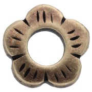 Perles rondelles fleur 10.5 mm - Bronze x4