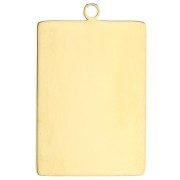 Pendentif rectangle 27.5x18 mm - signe du zodiaque Taureau - Acier inox 304 Doré
