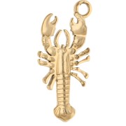 Pendentif homard 24x11 mm - Acier inoxydable 304 Doré x1