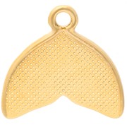 Breloque queue de sirene 16 mm avec résine époxy - Doré à l'or fin - Blanc x1