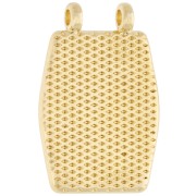 Pendentif intercalaire 22.5x15 mm motif hippocampe - Doré à l'or fin - Vert x1