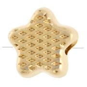 Perle étoile de mer 9 mm avec résine époxy - Doré à l'or fin - Rouge x1