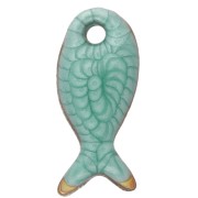 Mini breloque poisson 10x5 mm avec époxy - Acier Inoxydable 304 - Vert x1