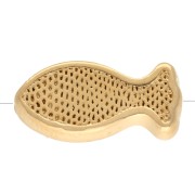 Perle poisson 6x13 mm motif œil - résine époxy - Doré à l'or fin Blanc Bleu x 1