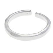 Bague fine martelée réglable - Taille 56 à 62 - Placage Argent fin x1