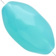 Perle olive irrégulière martelée 30x18 mm en résine translucide - Bleu Caraïbes x1