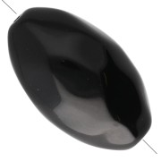 Perle olive irrégulière martelée 30x18 mm en résine opaque - Noir x1