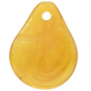 Sequins pétales de fleurs incurvés 14x10.5 mm en résine - Jaune miel marbré x8
