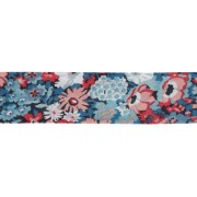 Biais en tissu Liberty - Thorpe Hill - Bleu - Rouge - Blanc x1m