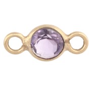 Intercalaire rond facetté 4.5 mm pierre gemme - Argent 925 Doré Or fin - Amethyste