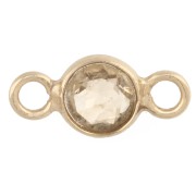 Intercalaire rond facetté 4.5 mm pierre gemme - Argent 925 Doré à l'or fin - Citrine