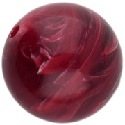 Perles rondes 15.5 mm en acrylique opaque - Bordeaux marbré x5