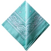 Vert Menthe - Bandana 100% coton - motif Cachemire - Vert menthe x1 Bandana 100% coton - motif Cachemire - Vert menthe x1