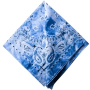 Bandana 100% coton - motif Cachemire - effet délavé - Bleu x1