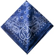 Bleu Marine - Bandana 100% coton - motif Cachemire - effet délavé - Bleu marine x1 Bandana 100% coton - motif Cachemire - effet délavé - Bleu marine x1