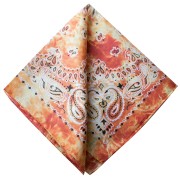 Orange - Bandana 100% coton - motif Cachemire - effet délavé - Orange x1 Bandana 100% coton - motif Cachemire - effet délavé - Orange x1