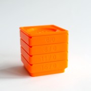 Trieur de perles de rocailles 6x6x2 cm 4 tailles - Hot Orange x1