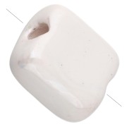 Perle carrée 10 mm en céramique - White x1