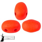 Perles en verre Samos® par Puca® 5x7 mm - Neon Coral x10g
