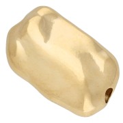 Perle rectangle plate irrégulière 17.5x11 mm - Doré à l'or fin x1