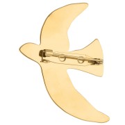 Broche oiseau martelé 51x36 mm - Acier inoxydable 304 Doré x1