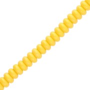 Perles rondelles - Heishi en verre 6x3 mm - Jaune foncé x38cm