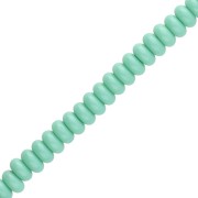 Perles rondelles - Heishi en verre 6x3 mm - Vert turquoise x38cm