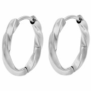Créoles torsadées 17 mm - Fil 2.5 mm - Acier inoxydable 316L x2