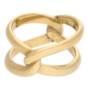 Bague 2 anneaux entrelacés - Taille 58 - Acier inoxydable 304 Doré x1