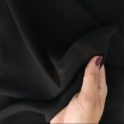 Tissu Mousseline pour broderie perlée de Lunéville et confection de vêtements Noir x10cm