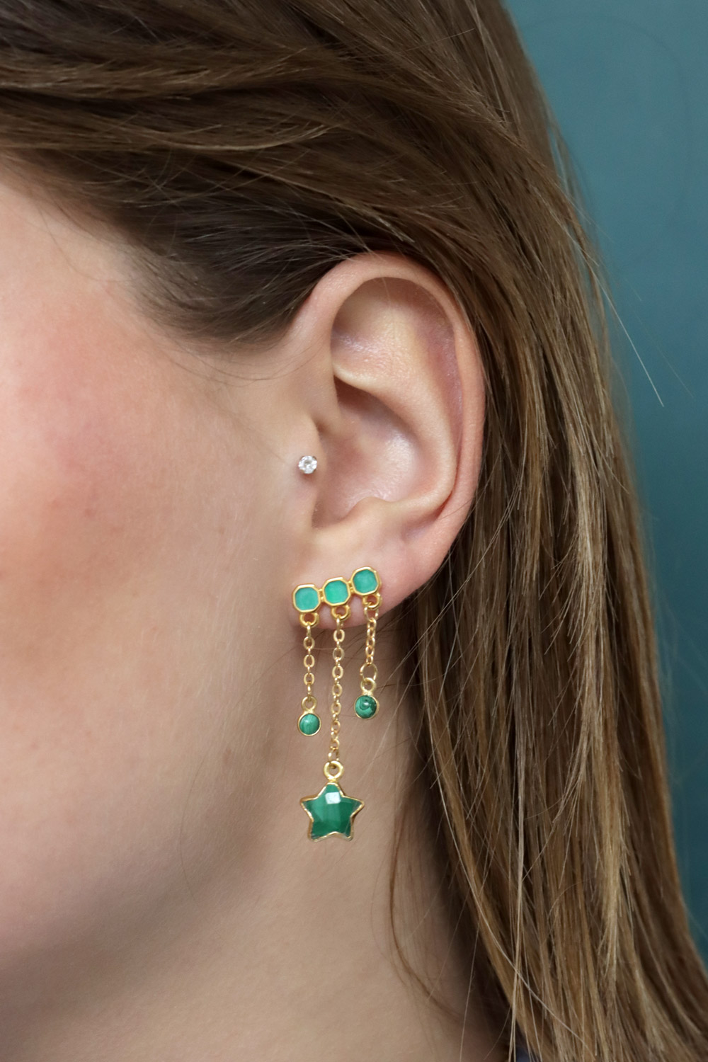 Schéma Boucles d'oreilles pendantes en Malachite Schéma Boucles d'oreilles pendantes en Malachite