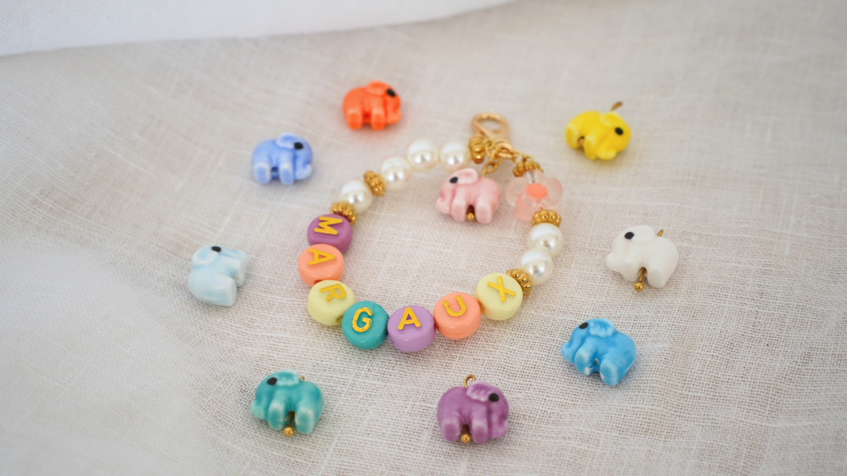 Schéma Porte-clé personnalisé prénom avec des perles lettres Schéma Porte-clé personnalisé prénom avec des perles lettres