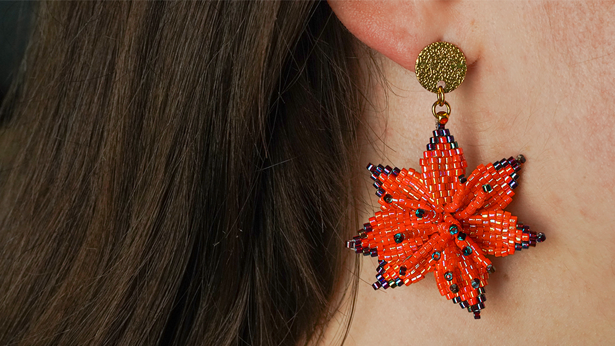 Schéma Boucles d'oreilles fleurs 7 pétales tissées Schéma Boucles d'oreilles fleurs 7 pétales tissées