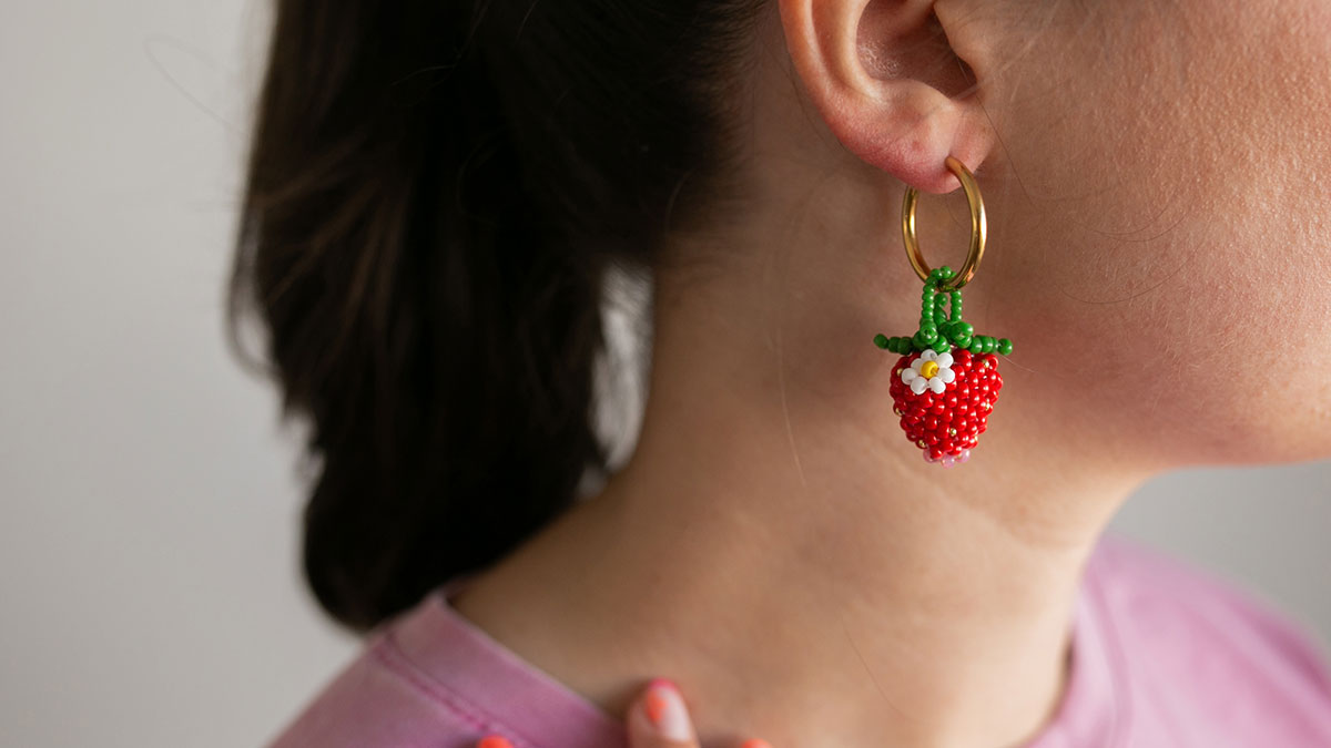Schéma Tissage fraises 3D en peyote circulaire Schéma Tissage fraises 3D en peyote circulaire