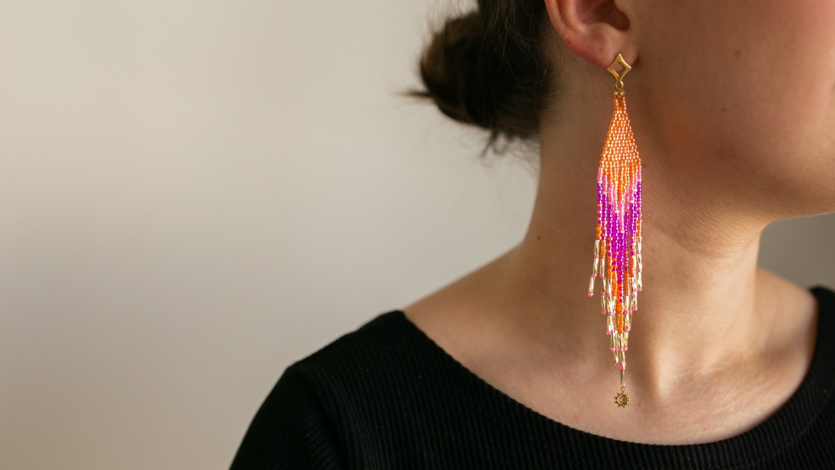 Boucles d'oreilles en double brick stitch Boucles d'oreilles en double brick stitch