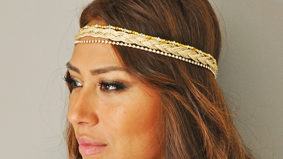 Headband rocailles Toho et chaîne strass PureCrystal Headband rocailles Toho et chaîne strass PureCrystal
