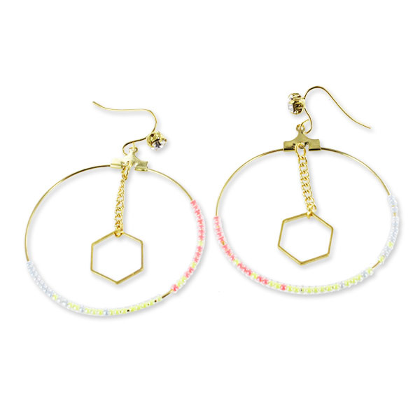 Boucles d'oreilles créoles avec perles Miyuki : Etape 2 Boucles d'oreilles créoles avec perles Miyuki : Etape 2