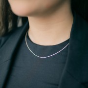 Tour de cou chaîne maille oméga - 1 mm en Argent 925 x42 cm
