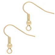 Crochets d'oreilles boules 18.5 mm - Plaqué Or 3 microns x2