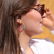 Perles Heishi rondelles en pâte polymère 5x1 mm Bleu ciel x39 cm