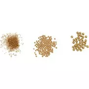 Assortiment de mini billes en verre de 0.6 à 3 mm - Doré x3