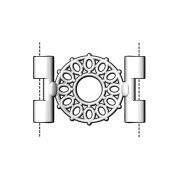 Cymbal - Connecteur pour perles Tila Beads 25x15 mm Detis II Doré à l'or fin x1