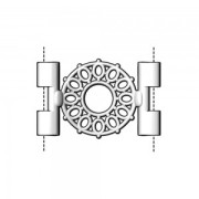 Cymbal - Connecteur pour perles Tila Beads 25x15 mm Detis II Argenté vieilli x1